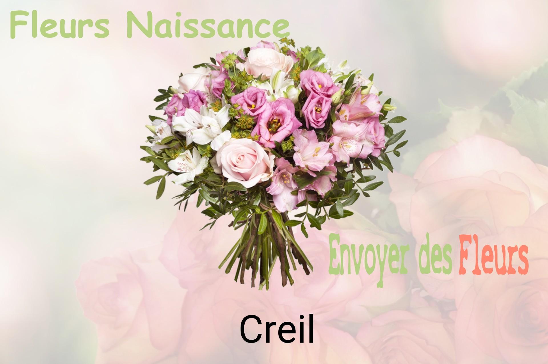 Bouquet de fleurs de naissance livré à Creil